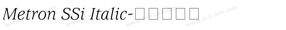 Metron SSi Italic字体转换